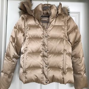 Andrew Marc muted gold metallic jacket/vest