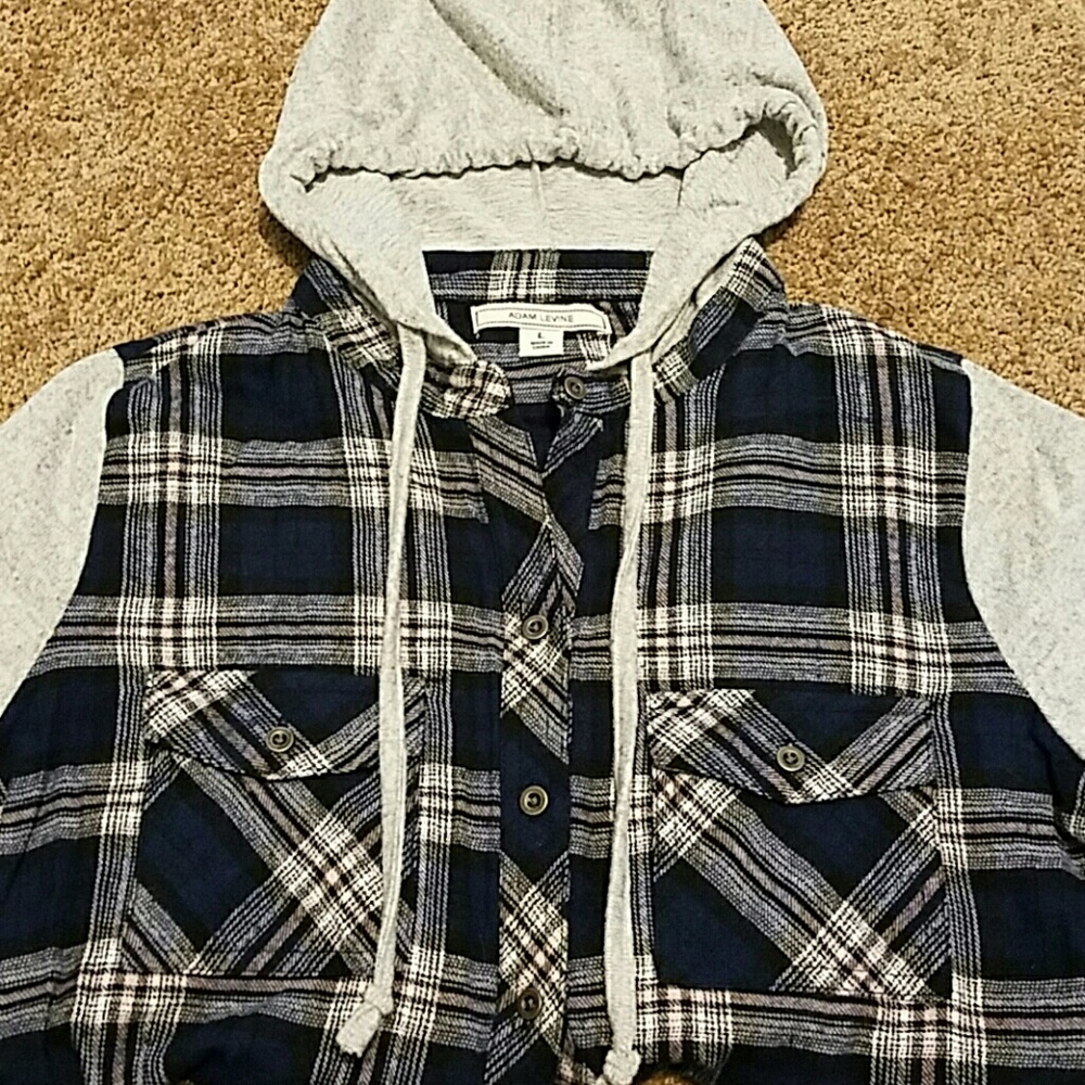 Adam Levine blue plaid flannel  size L