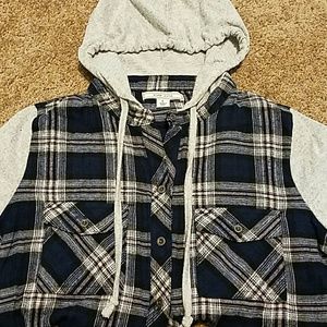 Adam Levine blue plaid flannel  size L