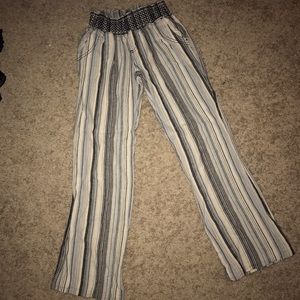 Striped linen beach pants