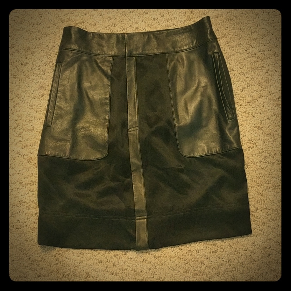 Marc by Marc Jacobs Leather and silk skirt