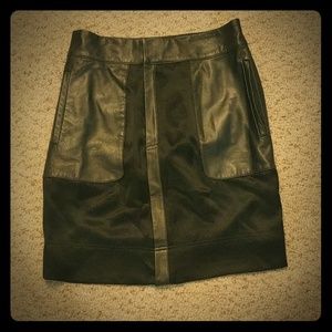 Marc by Marc Jacobs Leather and silk skirt