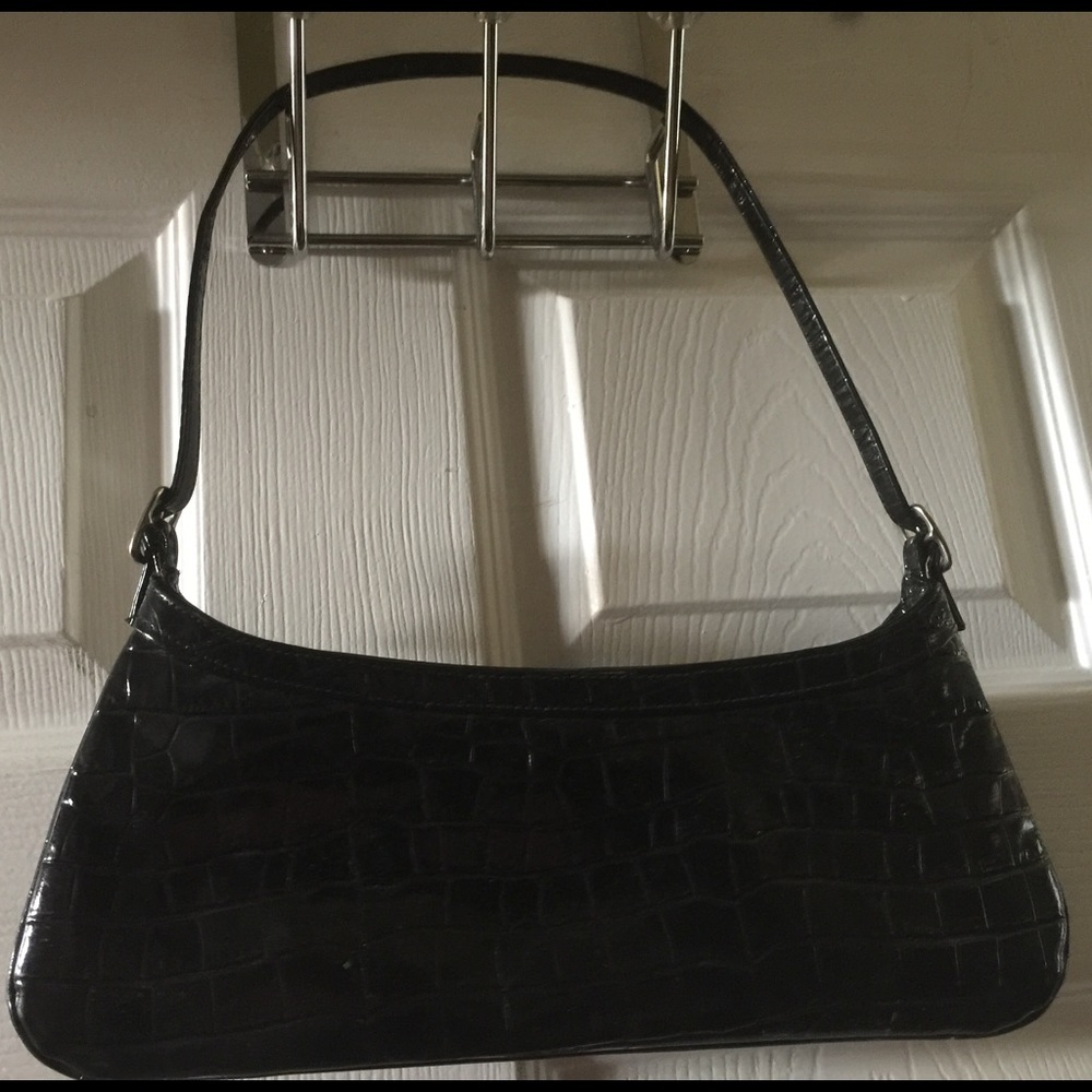 Robert Ference Black Patent croc  handbag