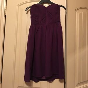 Purple strapless miss me dress