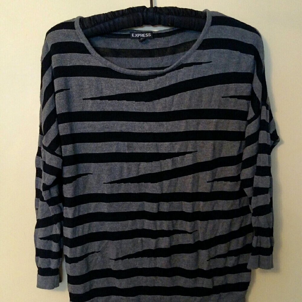 Express grey and black sweater