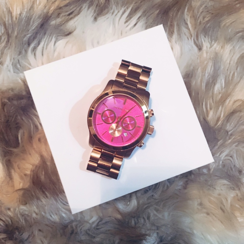 SOLD! MK large rose gold watch