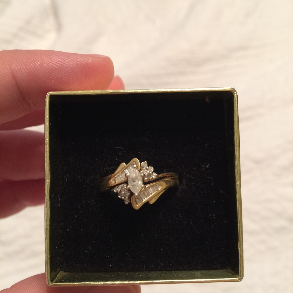 14k Gold and Diamond Ring