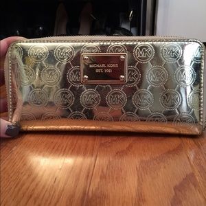 Gold metallic Michael Kors wallet