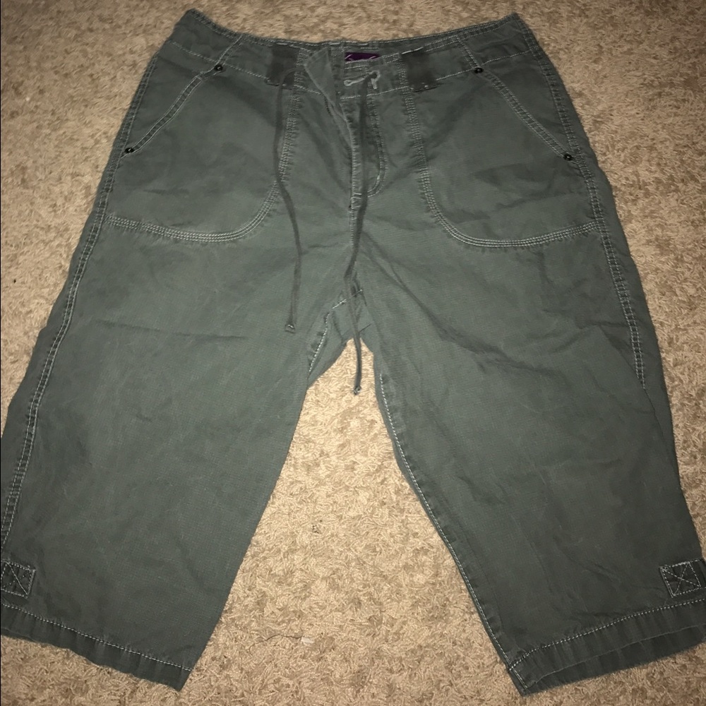 Olive cargo shorts