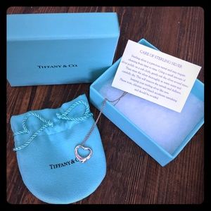 Tiffany's Open Heart Pendant, w/pink sapphires