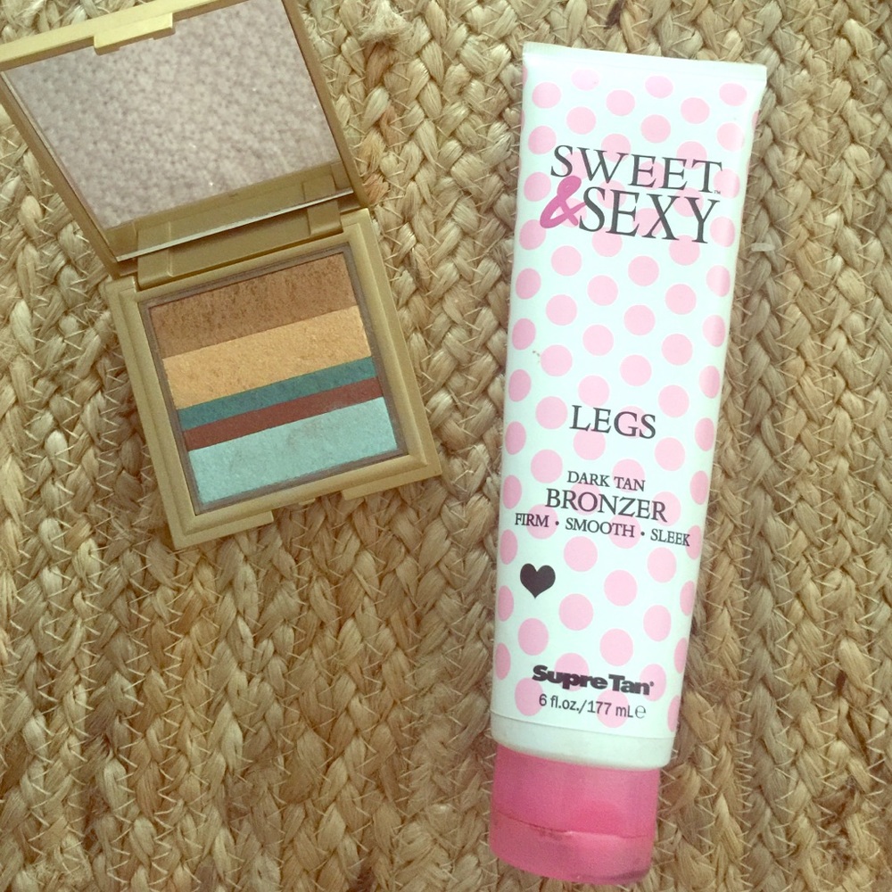 Tanning lotion  & eye shadow