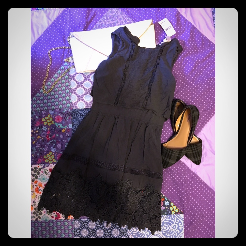 Dark gray above the knee dress