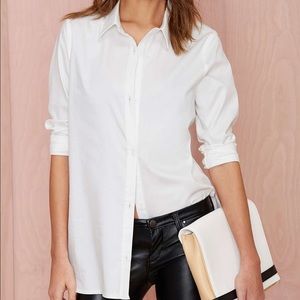 NASTY GAL primp and proper white button down shirt