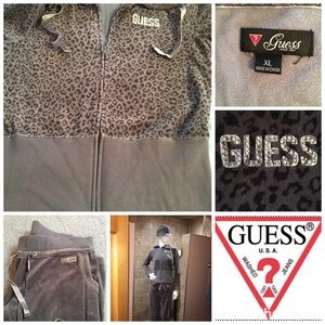 Guess Gray-soft velour sweatsuit
