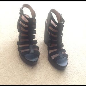 Lucky Brand Riona Open Toe Canvas Wedge Sandal