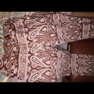Brown silky bohemian pants