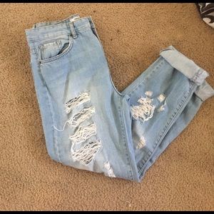 Forever 21 distressed boyfriend jeans