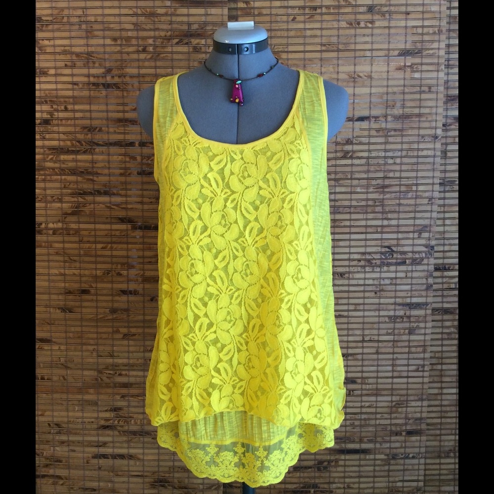 Beautiful color yellow layered tank top