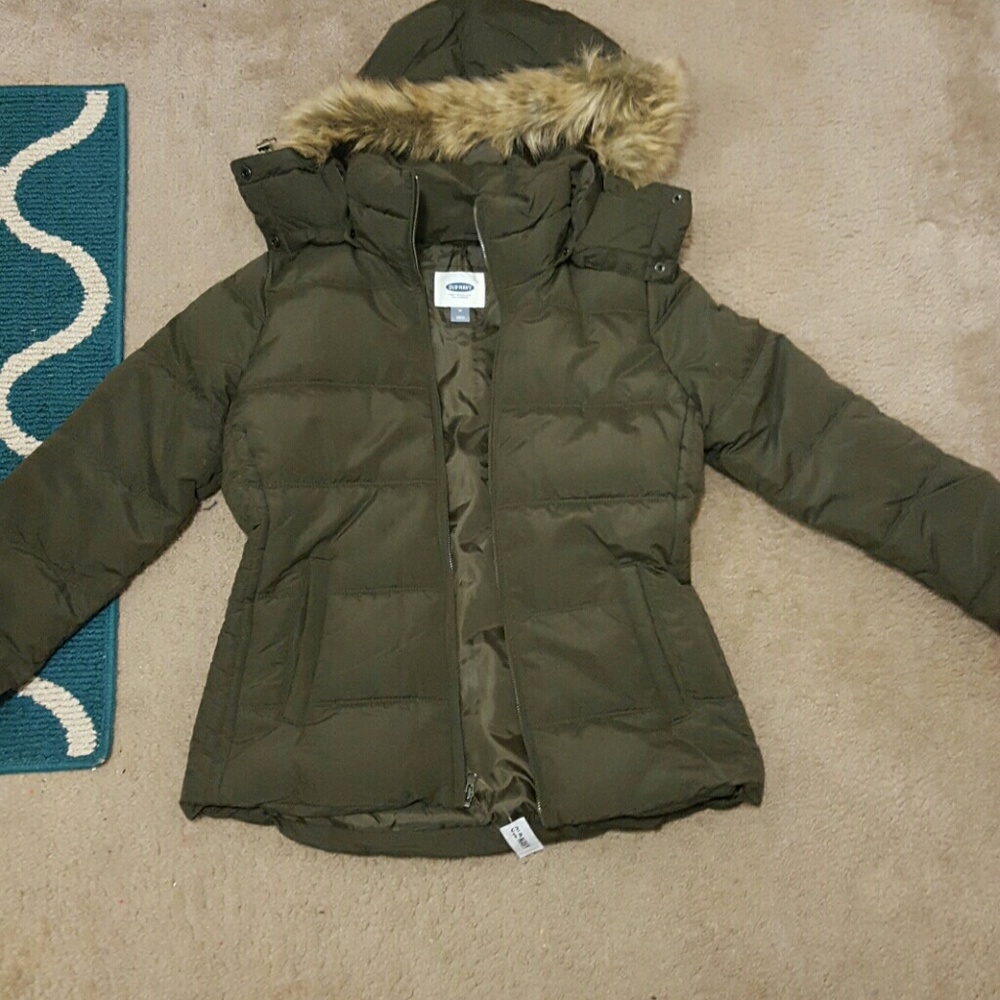 Olive Green Fur Coat