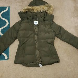 Olive Green Fur Coat