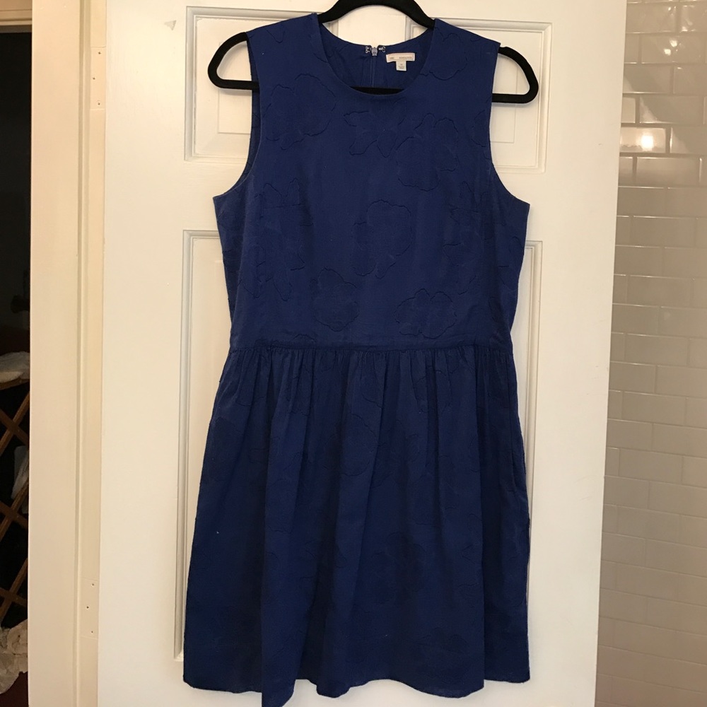 Blue Subtle Floral Patterned Dress