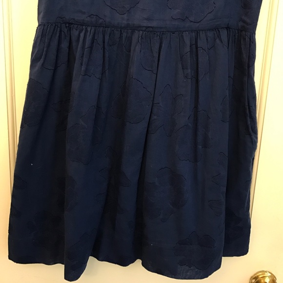 Blue Subtle Floral Patterned Dress - Picture 2 of 3