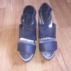 Buckle Brand Black Wedges