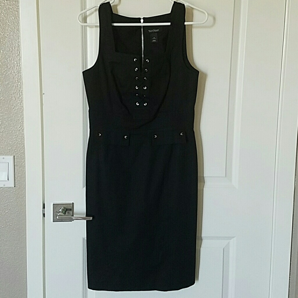 LBD with lace up detail.