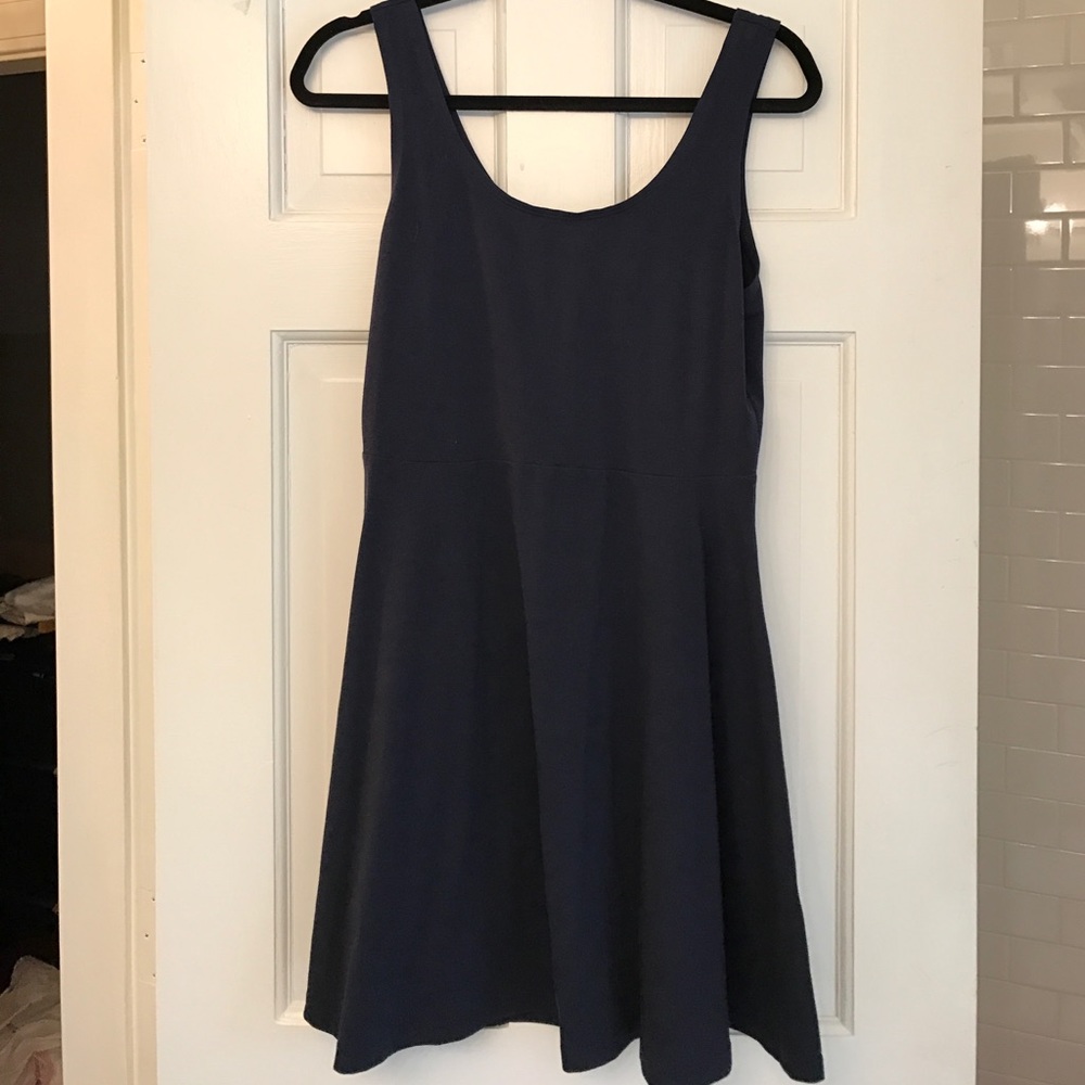 Peplum Navy Cotton Dress
