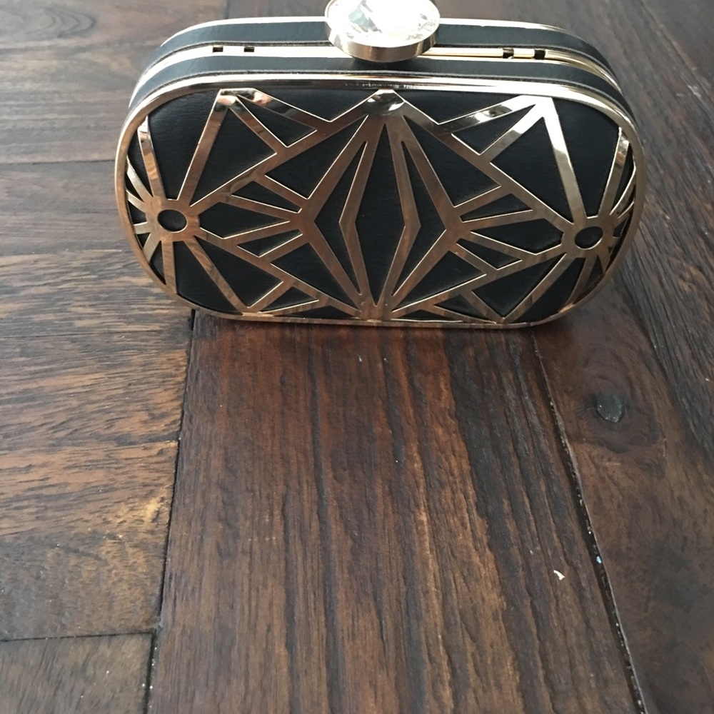 Black and gold evening bag