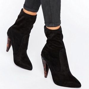 Tortoise Shell Ankle Sock Boot