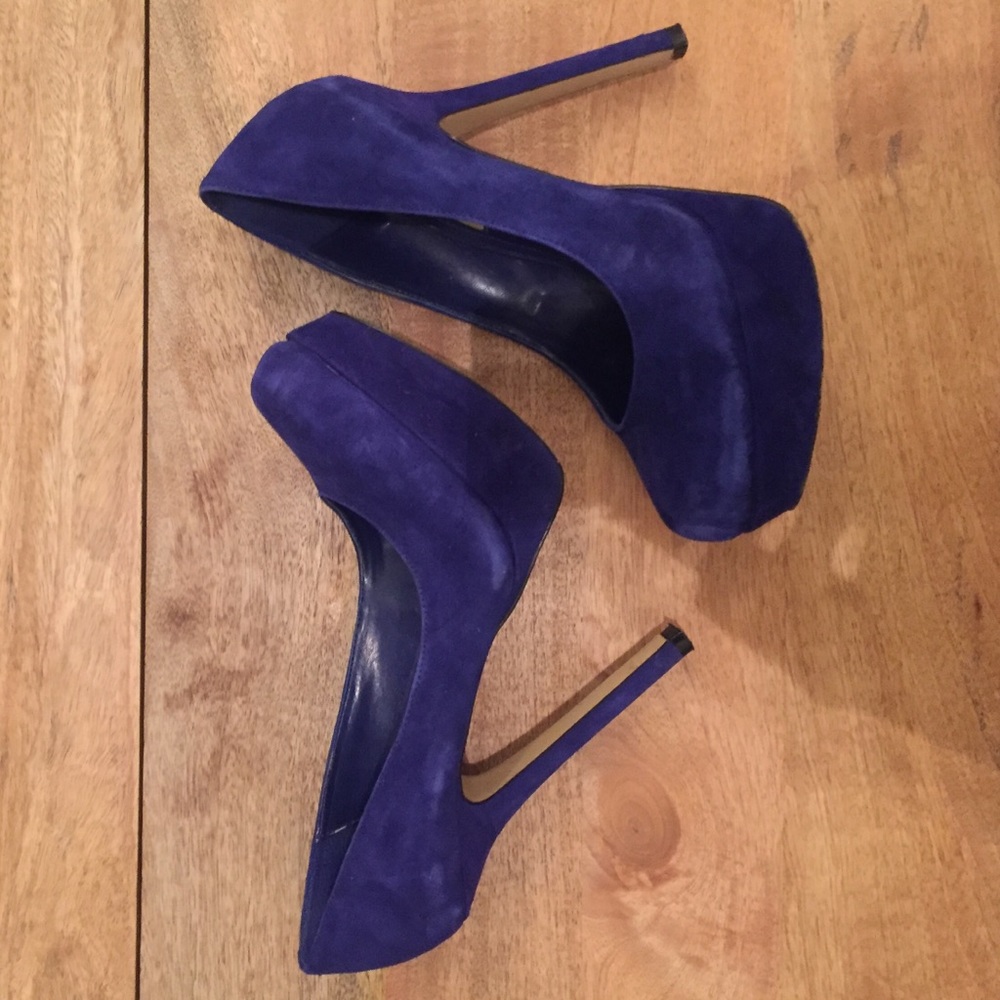 Royal Blue Suede Steve Madden Platform Pumps 8.5