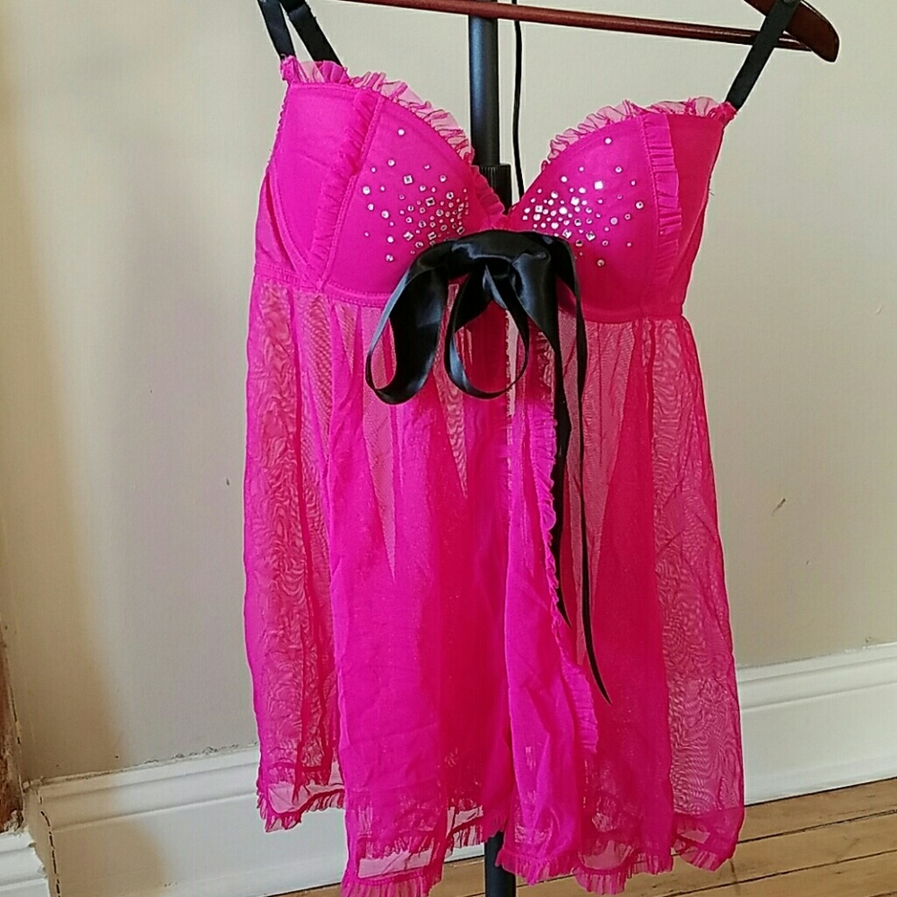 Hot pink lingerie