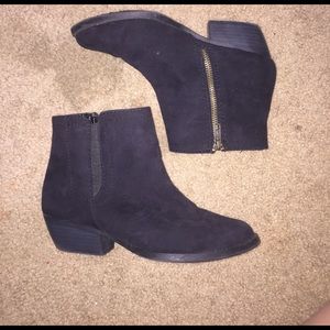 Faux suede booties