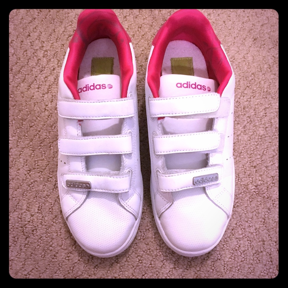 Adidas white Velcro strap sneakers
