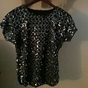 Dressy sequins shirt, stretchy material