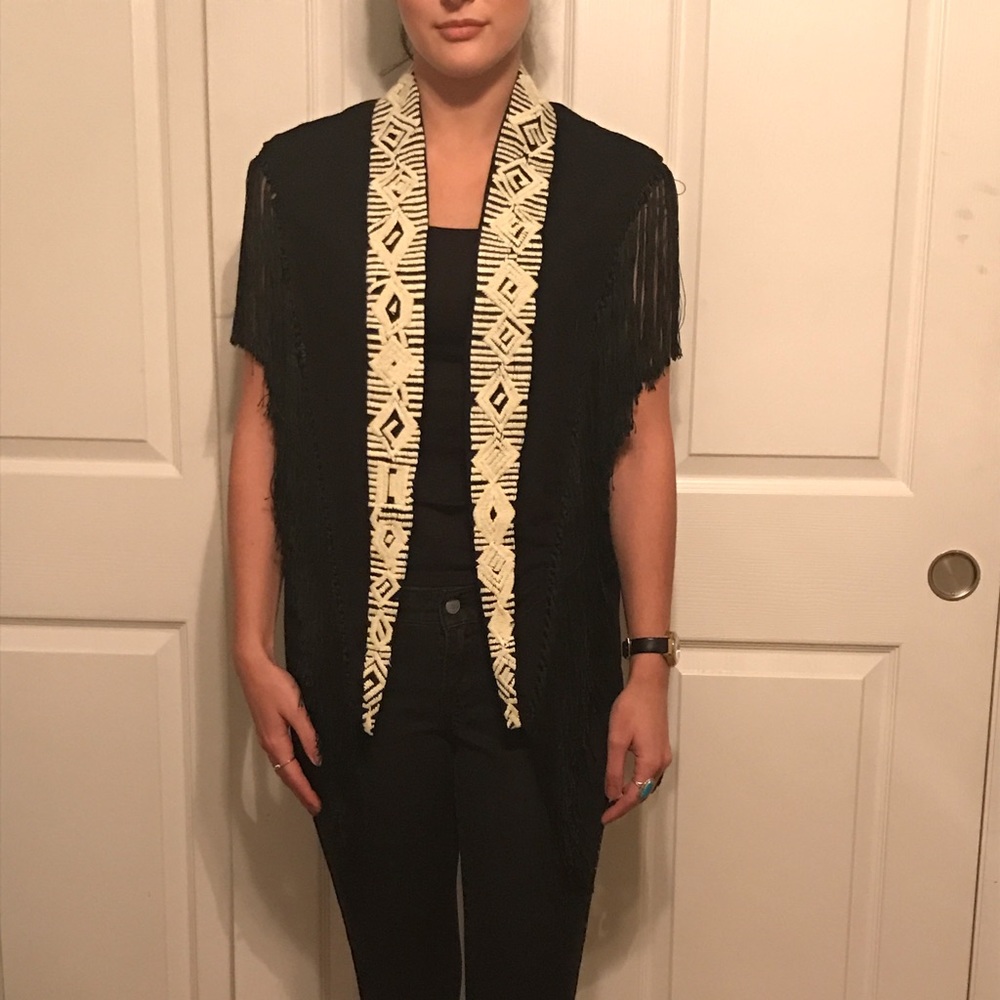 French connection fringe vest
