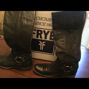 Authentic black buckle Frye boots