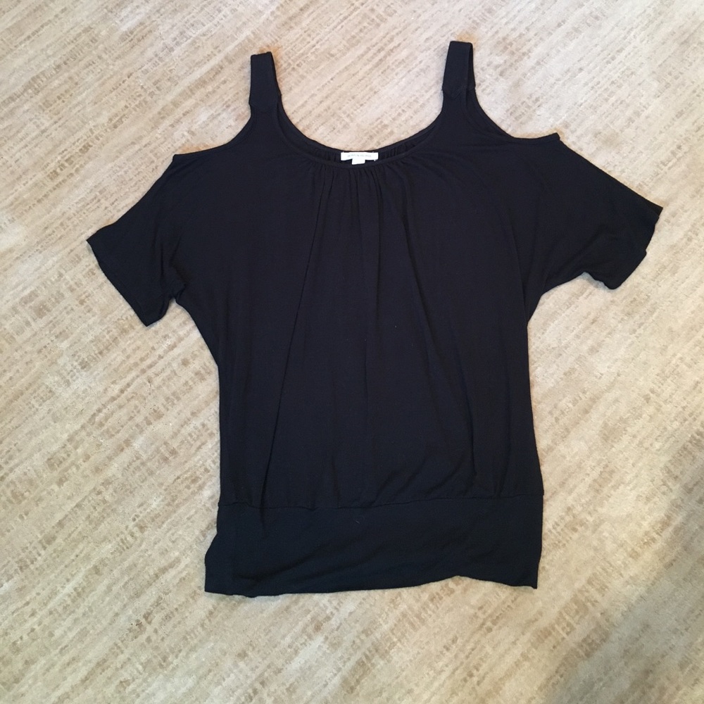 Black Boston Proper Cold Shoulder top