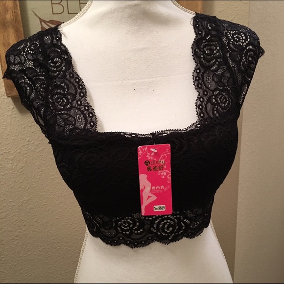 Black lace crop top/bralette - Picture 5 of 6