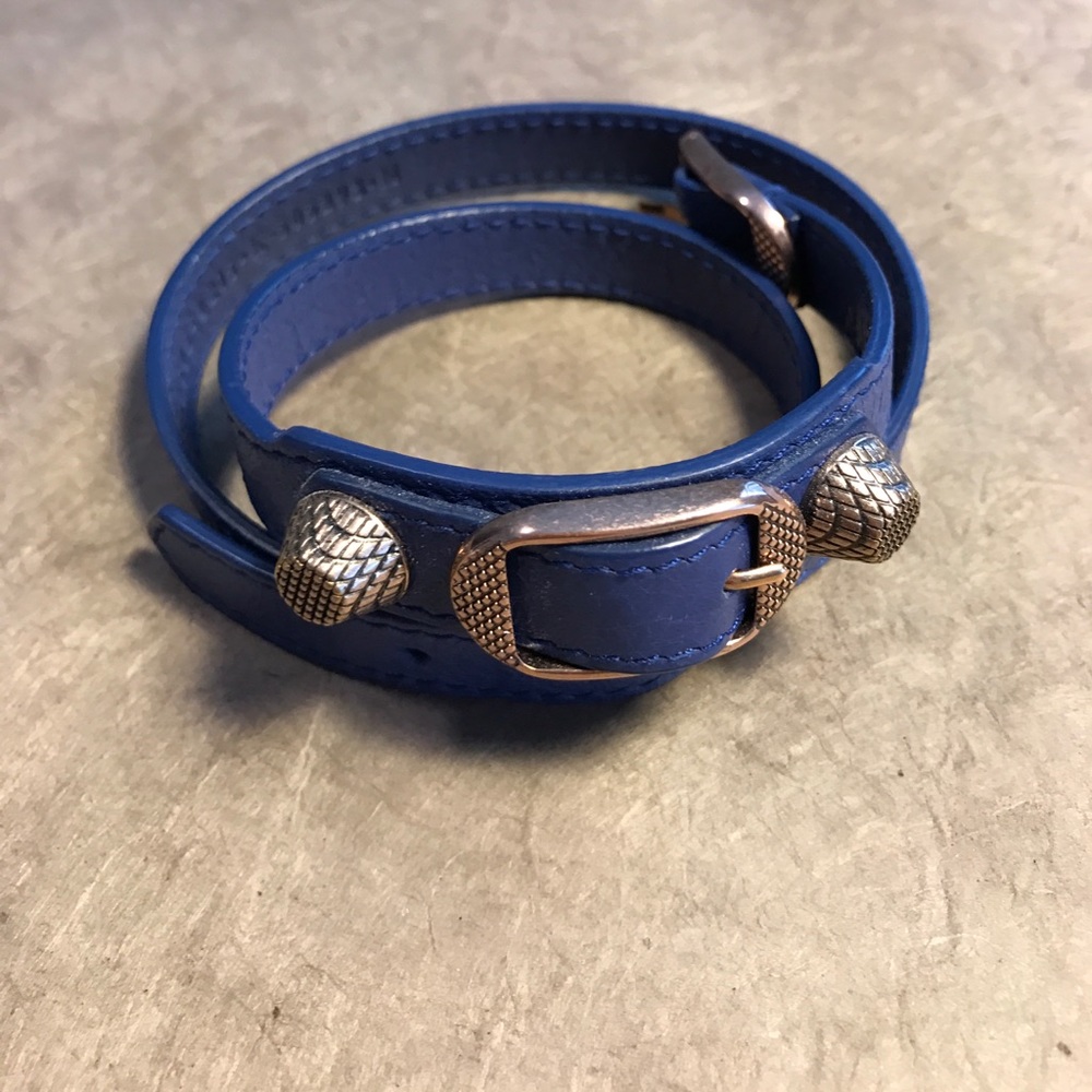 Balenciaga Blue leather strap bracelet