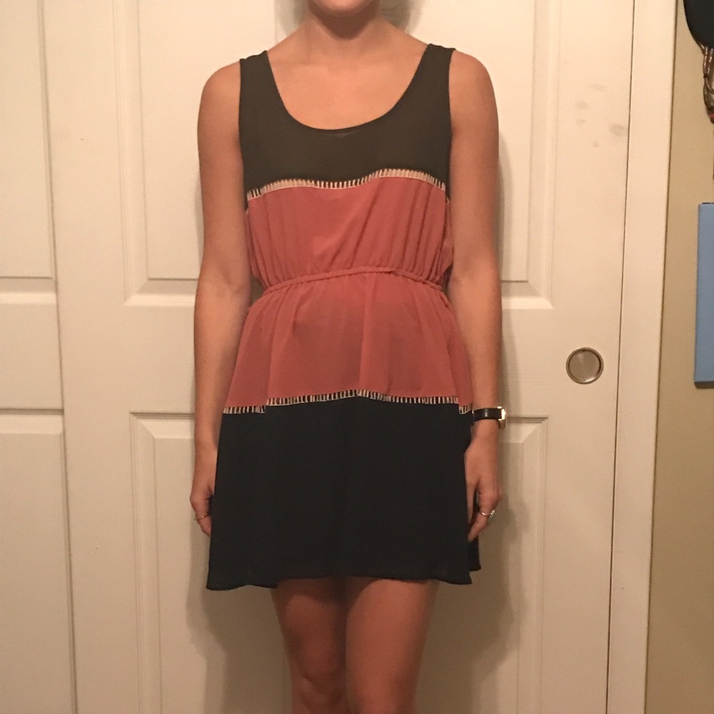 True colored mini length dress