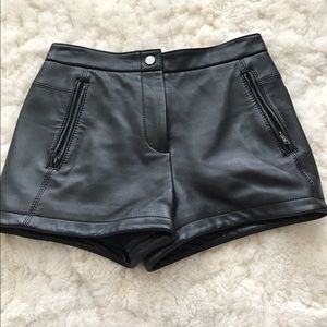 BCBGMAXAZRIA Real Leather shorts.