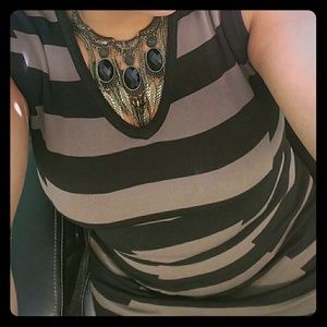 Black and Taupe fitted dress