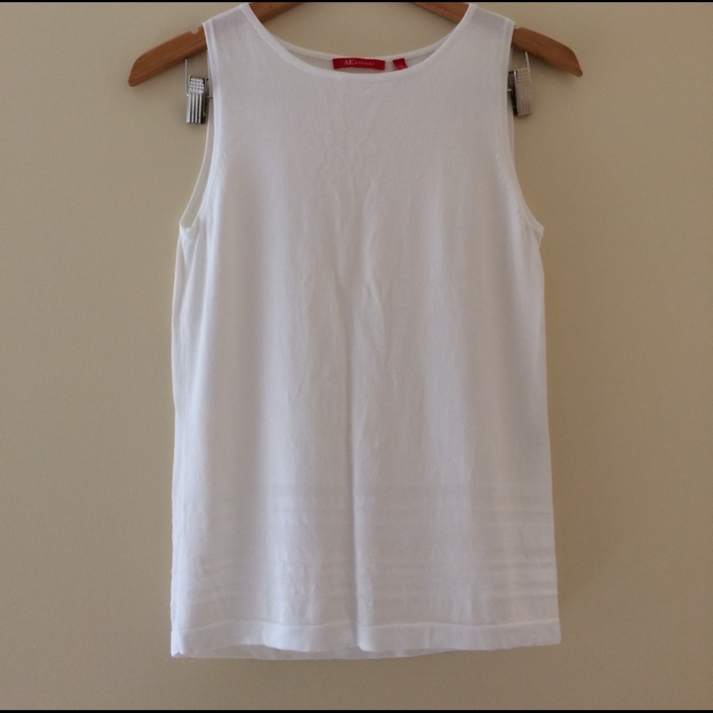 Anne Klein White Sleeveless Top Sz M