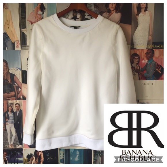 Banana Republic Tops - Banana Republic  | sweatshirt with sheer overlay
