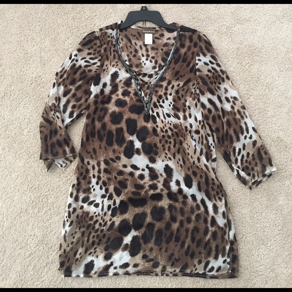 NWOT Tommy Bahama Leopard Cover Up - Picture 2 of 4