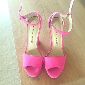 Chinese laundry pink Chunky platform