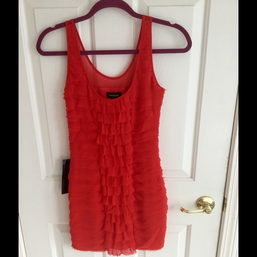 Red Bebe mini dress super cute