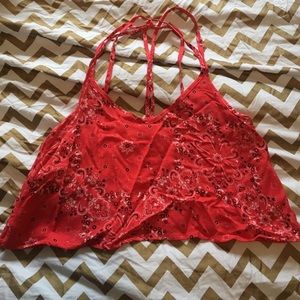 Hollister crop top with straps on back